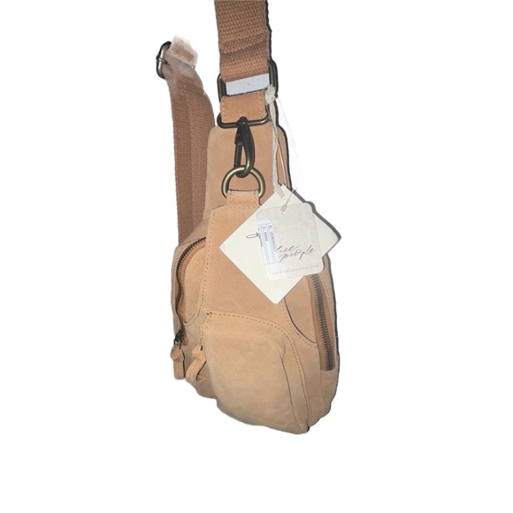 Free People Hudson Suede Crossbody Bag pirate gold NWT - Picture 6 of 14